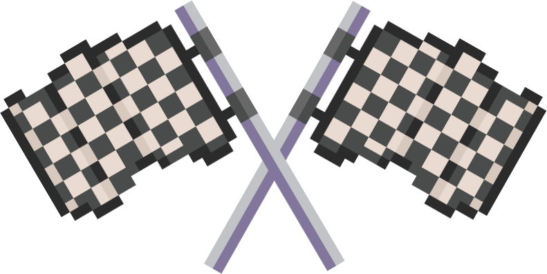 Crossed chequered racing flags